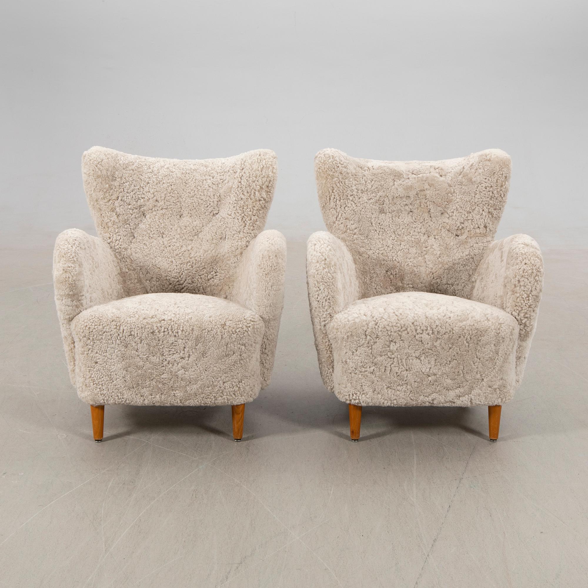 Armchairs, a pair, Swedish Modern, 1940s.