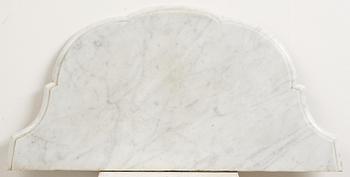 A rococo giltwood and marble console table, Stockholm, later part 18th century.