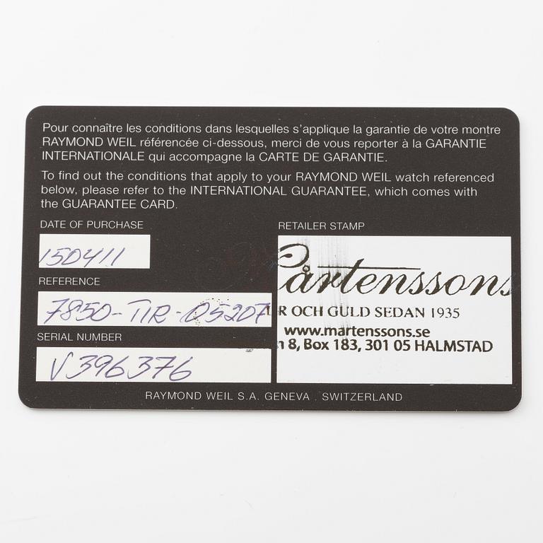 Raymond Weil, Nabucco, chronograph, wristwatch, 46 mm.