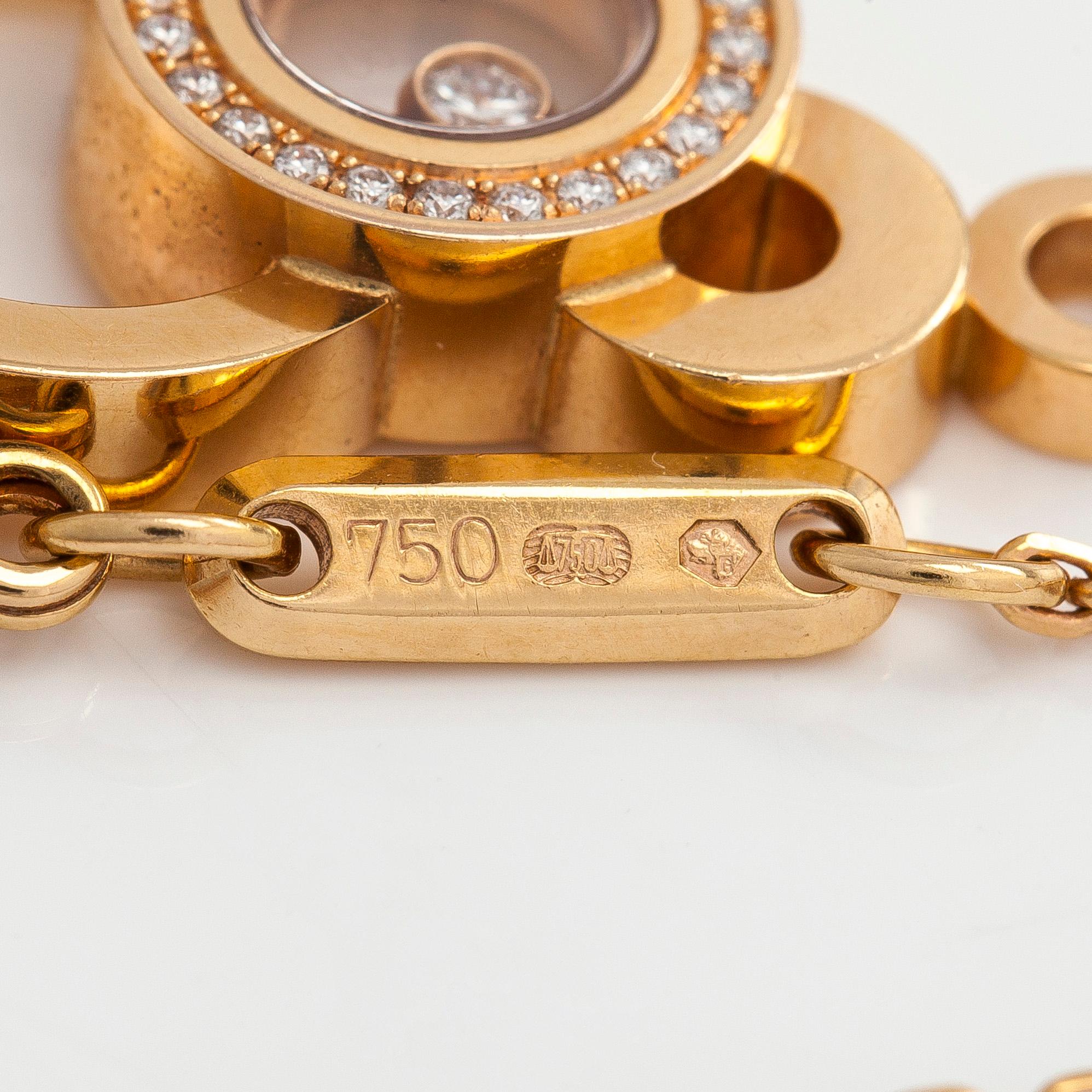 Chopard, kaulakoru riipuksella "Happy Bubbles", 18K kultaa ja timantteja.