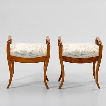 A pair of Karl Johan stools, 19th century.