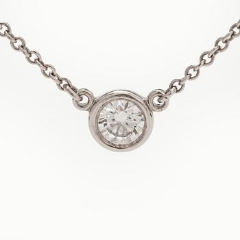 Tiffany & Co, Elsa Peretti, halsband, "Diamonds by the Yard", platina med en briljantslipad diamant.