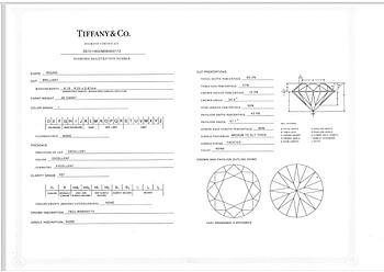 Tiffany & Co, a platinu solitaire ring with a brilliant-cut diamond.