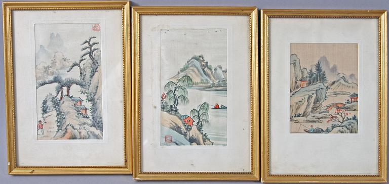 SIDENMÅLNINGAR, 5 st. Kina.