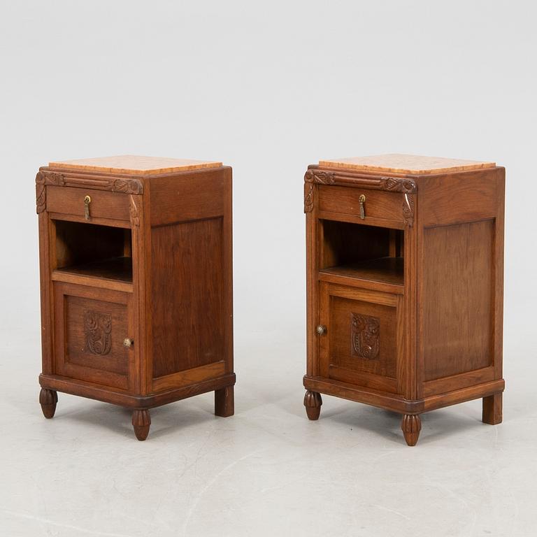 Bedside tables, a pair from the early 20th century.