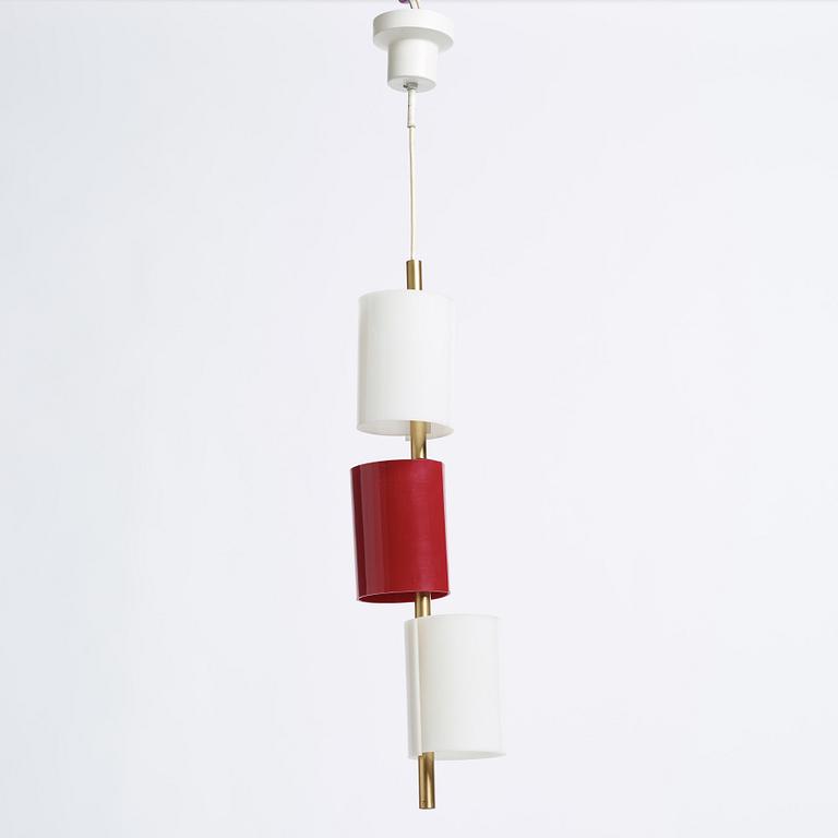 Hans Bergström, a brass and acrylic ceiling light, model 'C-1131', ateljé Lyktan, Sweden 1950-60s.