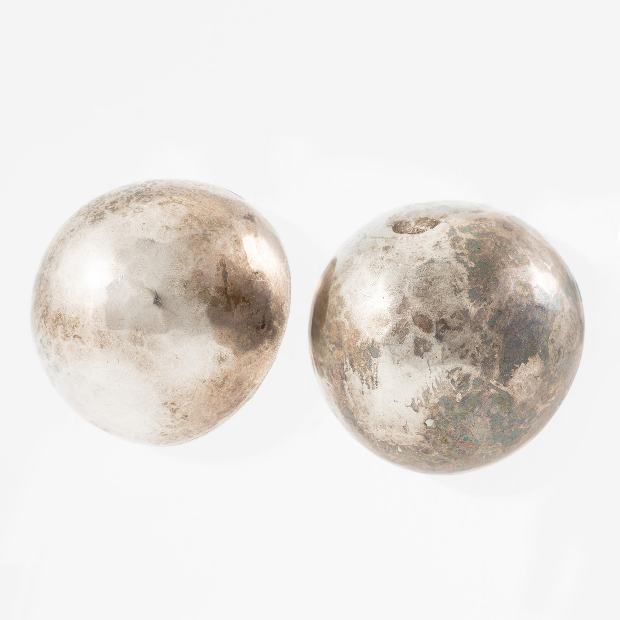 Lars Arby, four pairs of earrings, silver, Gothenburg including 1963 and 1969.