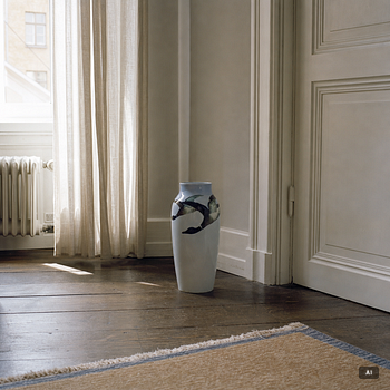 Nils Emil Lundström, An Art Nouveau porcelaine floor vase, Rörstrand, early 20th century.