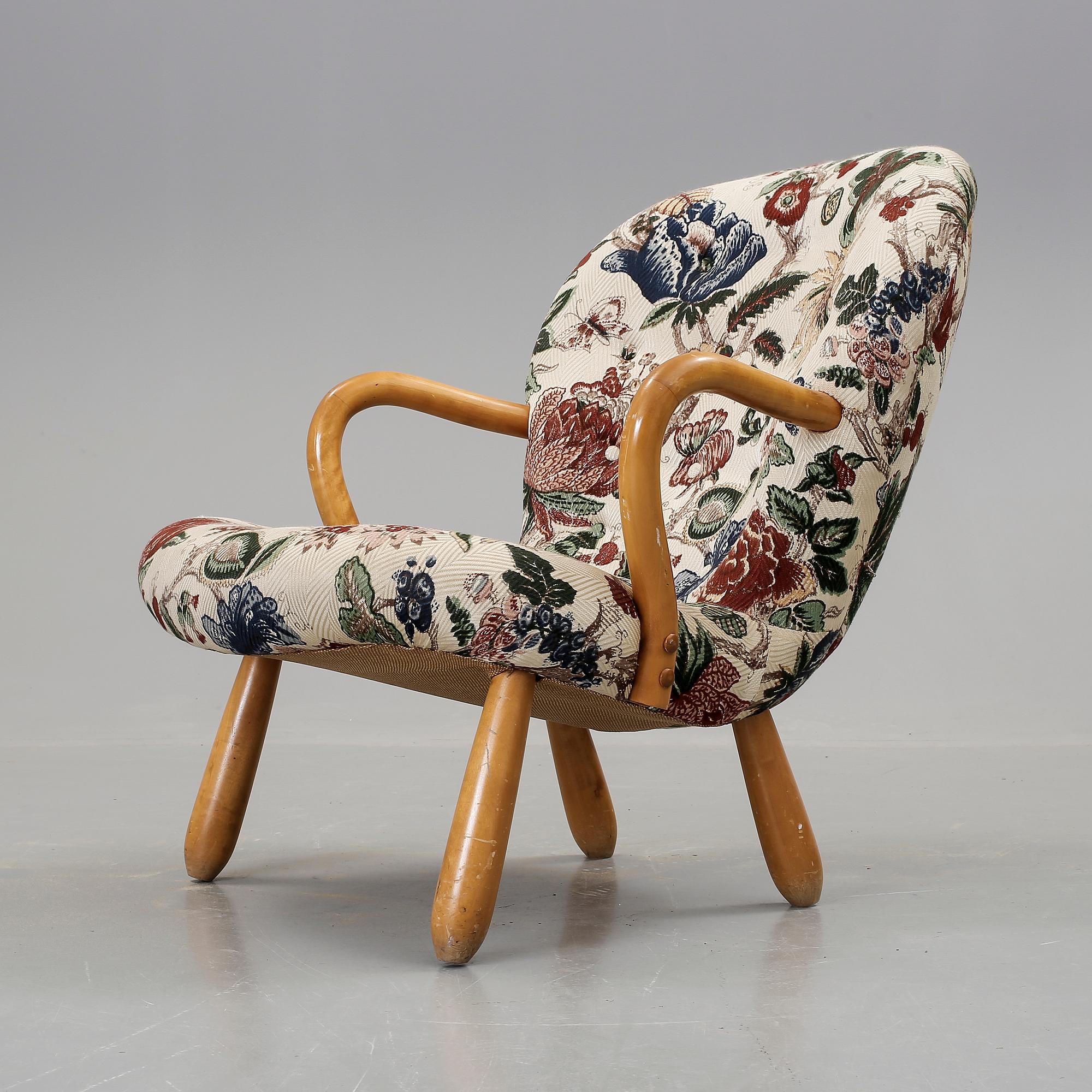 FÅTÖLJ, "Clam Chair" / "Muslinge", Philip Arctander, tillskriven, 1900-talets mitt.
