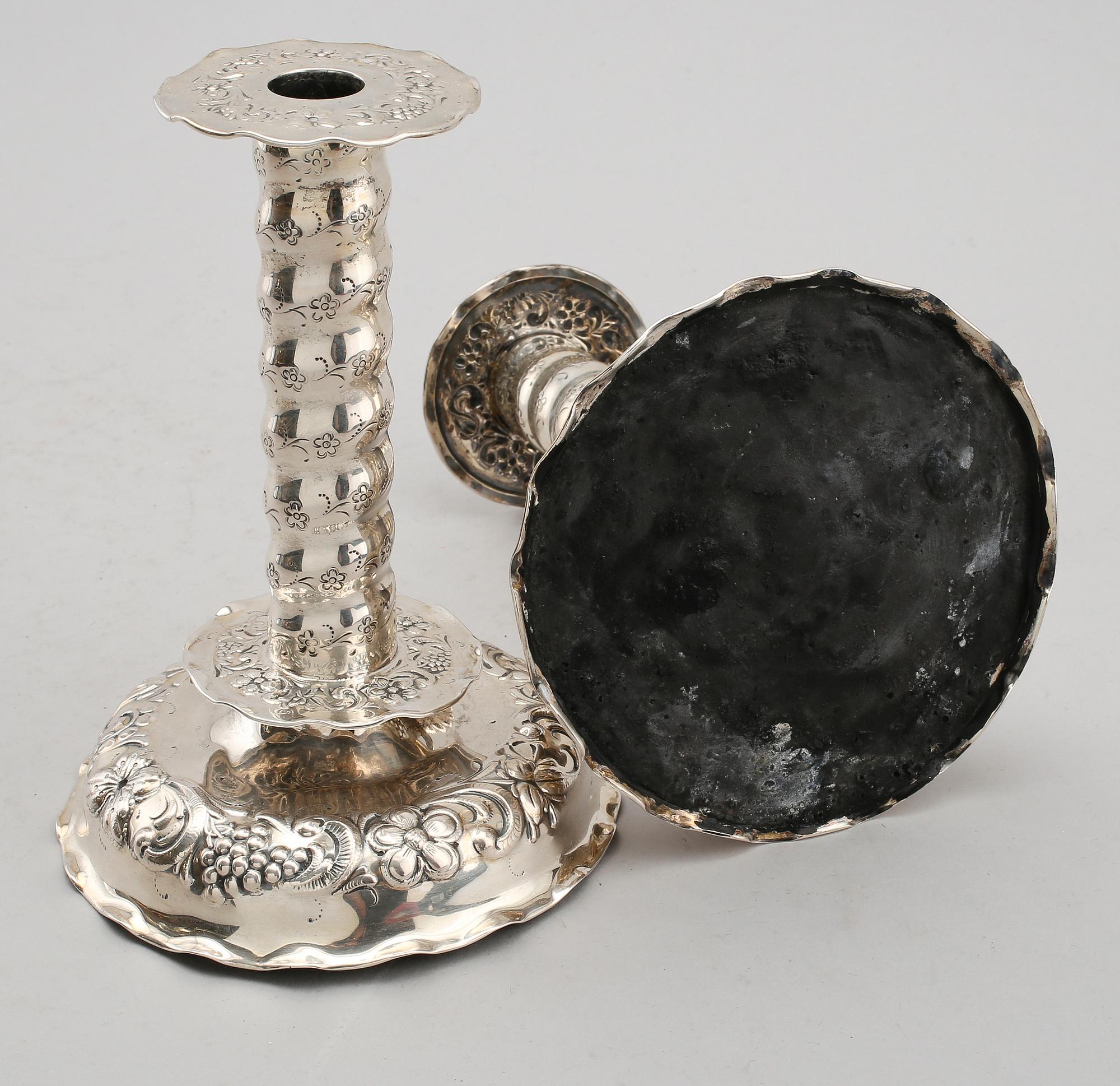 LJUSSTAKAR, 1 par, silver, Tesi, Göteborg 1948.