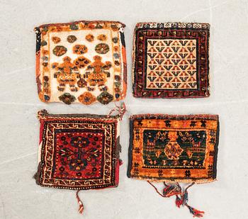 Bags Chanteh 4 pcs, Kashgai semi-antique approx. 26x30 cm.