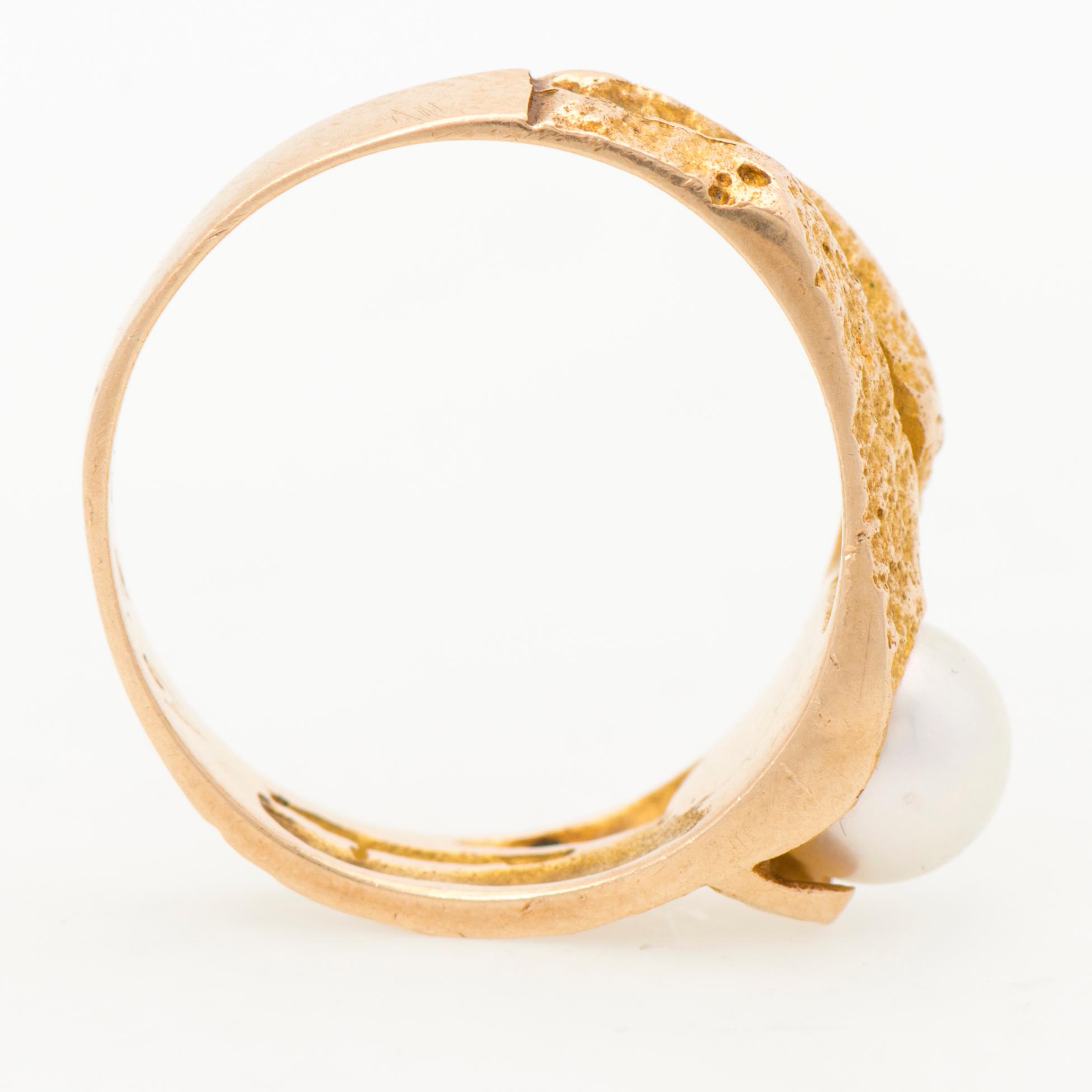 A BJÖRN WECKSTRÖM RING, "Lapin kevät", cultured pearls, 14K gold. Lapponia 1960s.