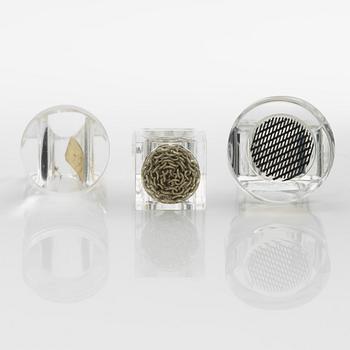 Siv Lagerström, three acrylic rings, 1970s.