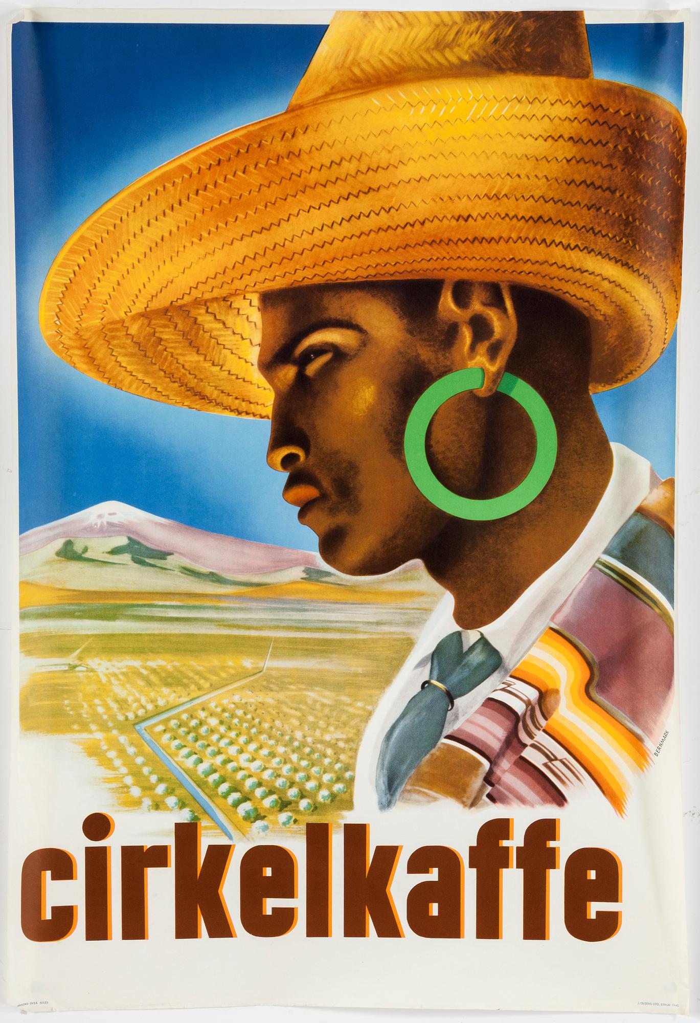 HARRY BERNMARK, affisch, Cirkelkaffe, 1945.