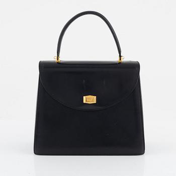 Bally, a black leather bag.