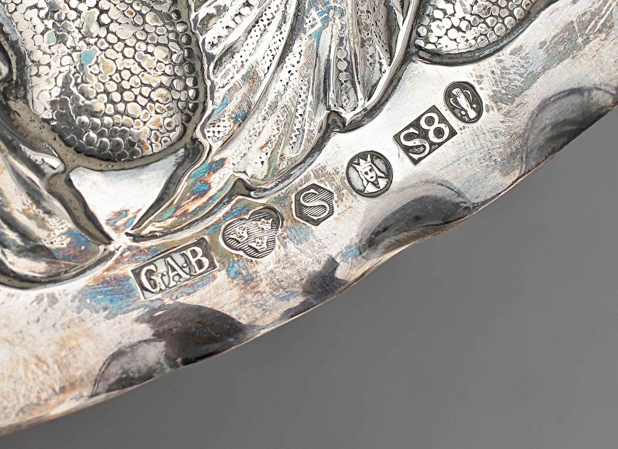 TALLRIK, silver, GAB, Stockholm, 1944. Totalvikt 435 g.