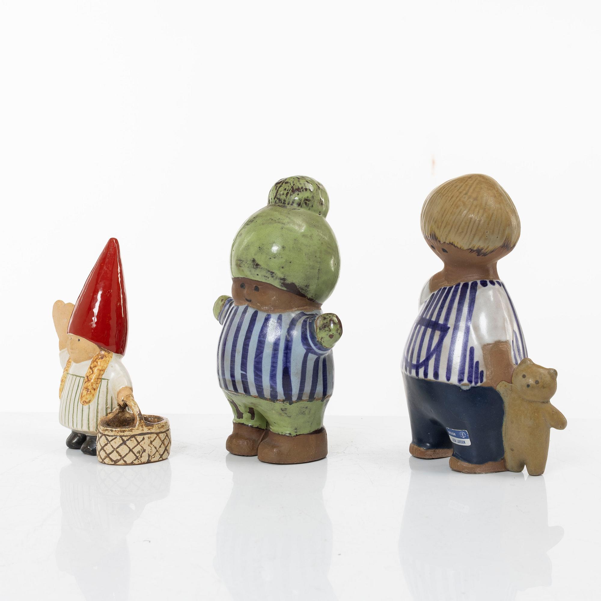 Lisa Larson, three figurines, Gustavsberg.