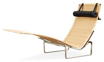 85. A Poul Kjaerholm 'PK-24' steel and rattan 'Hammock chair', Fritz Hansen, Denmark.