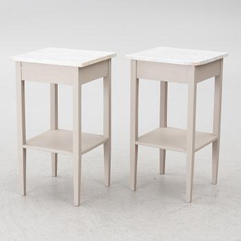 A pair of contemporary bedside tables.