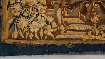Vävd tapet, "Verdure", gobelängteknik, "entre-fenêtre", ca 314 x 109, cm, Aubusson omkring 1700-1700-talets förra hälft.