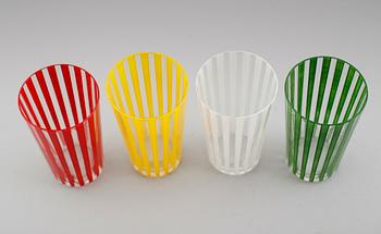 GLAS, 10 st, "Strikt", Bengt Orup, Johansfors, 1950-tal.