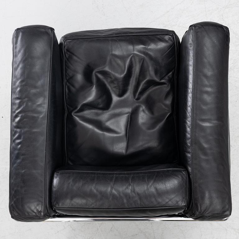 a pair of "LC2" armchairs, Cassina, second half of the 20th century.