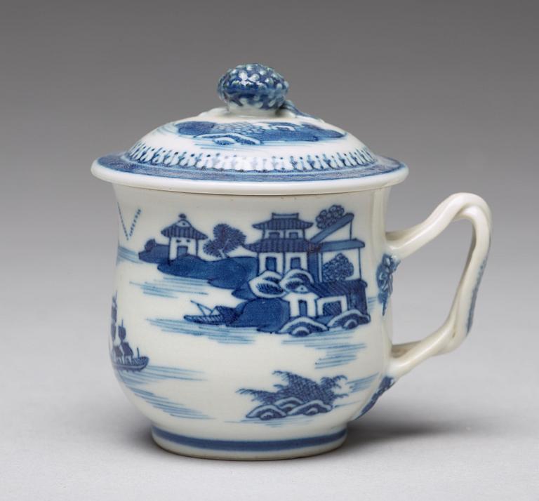 A set of ten blue and white custard cups with covers, Qing dynasty, Qianlong (1736-95).