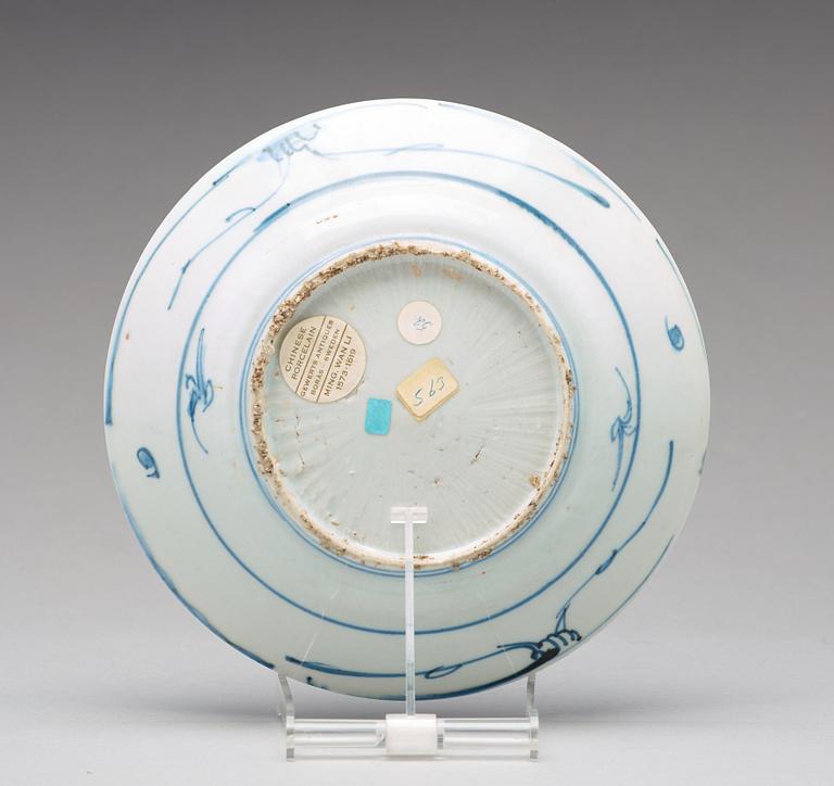 A set of six blue and white kraak dishes, Ming dynasty, Wanli (1572-1620).