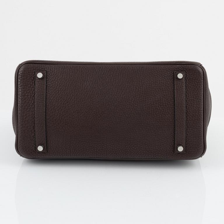 Hermès, a chocolate brown Togo leather 'Birkin 35' handbag, 2008.