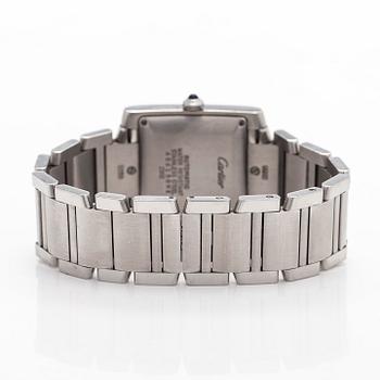 Cartier, Tank Francaise, wristwatch, 28 x 24 (32) mm, steel, automatic.