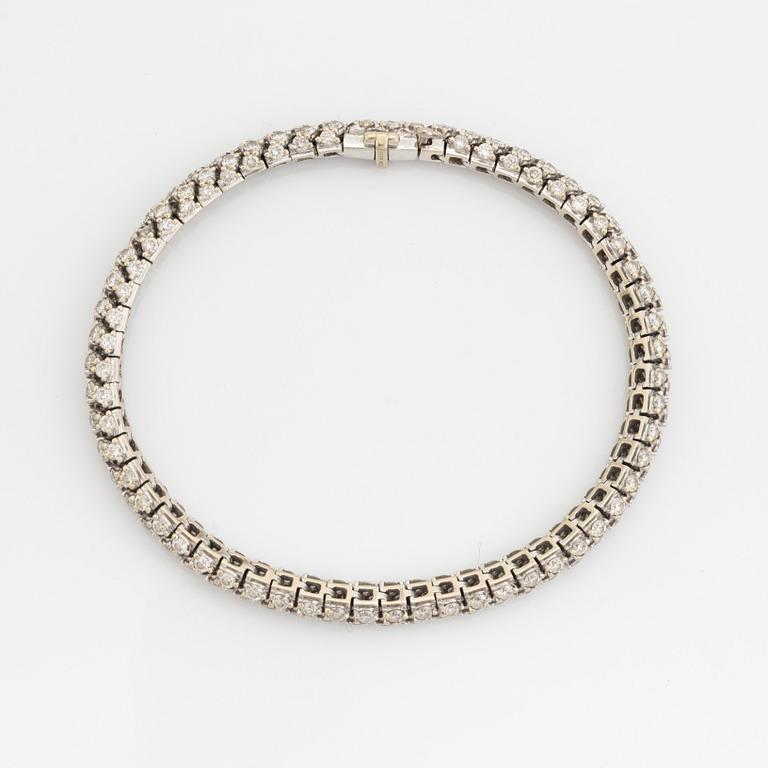 White gold and brilliant cut diamond bracelet.
