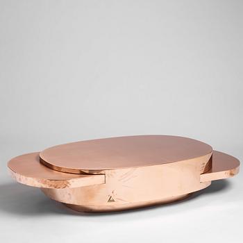 Gabriella Crespi, a low table "Elisse", from the series "New Bronze Age", Gallery Rita Fancsaly, Milan 2015, nr 2 in an edition of 9.