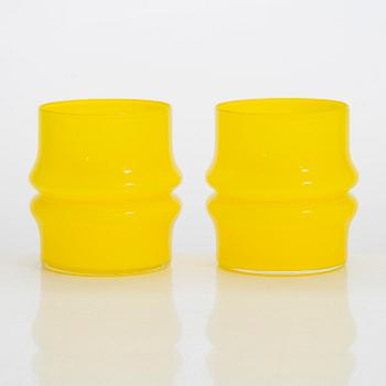 Timo Sarpaneva, dricksglas, 5 st, "Liekki-raita"(Flame stripe) ur serien Heal's. Iittala 1960-tal.