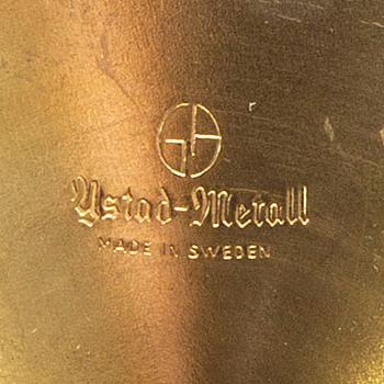 Gunnar Ander, a set of five different brass and glass candle sticks from Ystad Metall mid 1900s/second part.