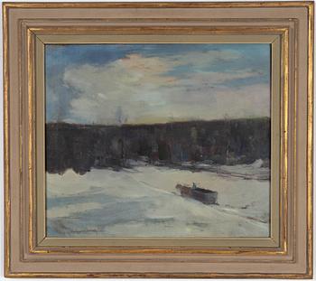 Hugo Carlberg, olja på duk, signerad.