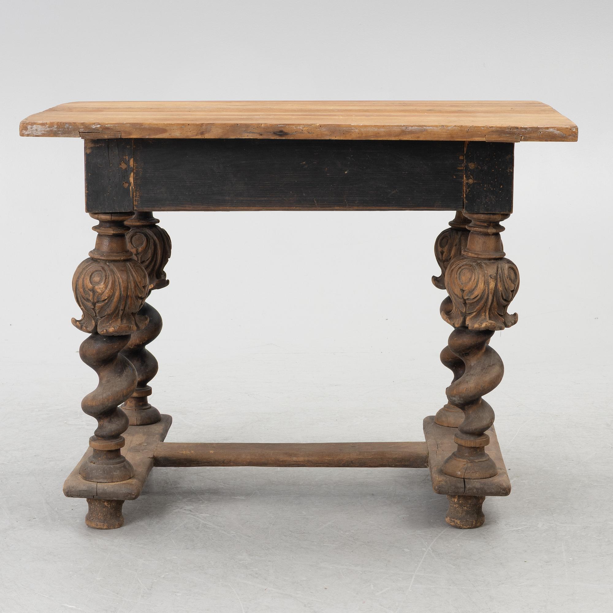 A table, partially Baroque, 19th century with earlier parts.