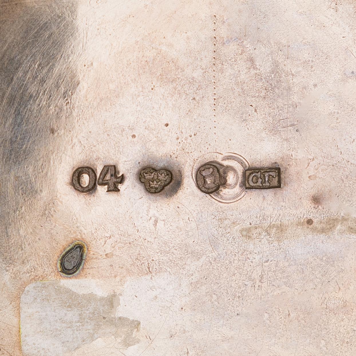 A Swedish 19th-century silver coffee pot, maker's marks of Gustaf Folcker, Stockholm 1844.