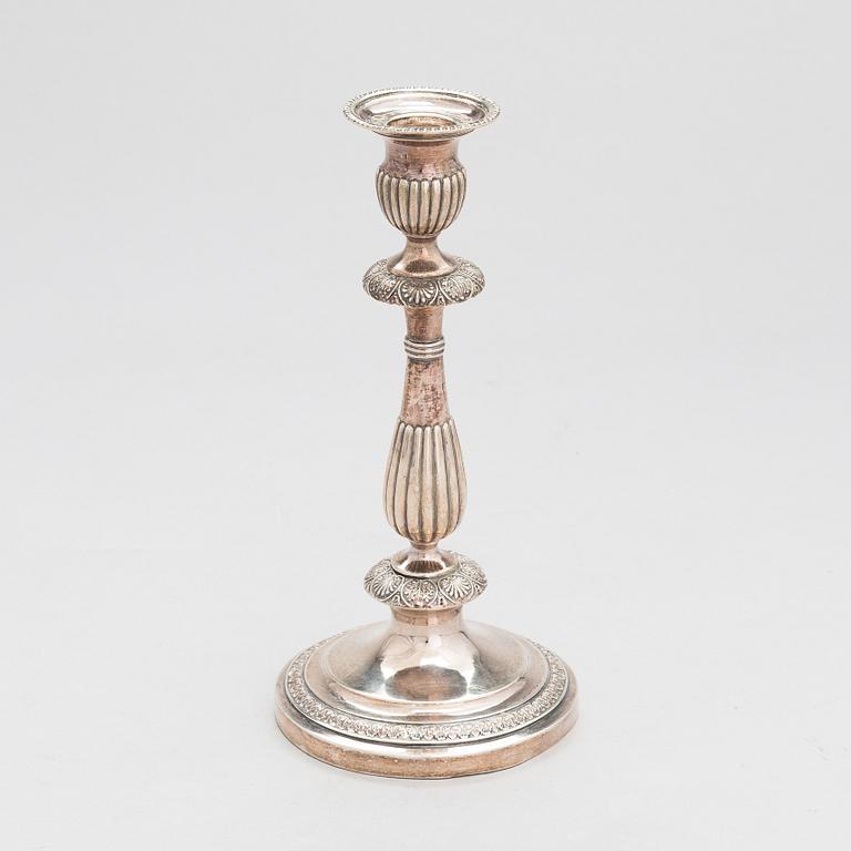 An Imperial Russian silver candlestick, maker's mark of Ludwig, Saint Petersburg 1825-38.