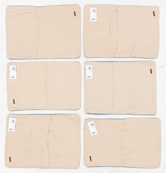 Six cushion covers, hand-embroidered Kelim, c. 40 x 60 cm.