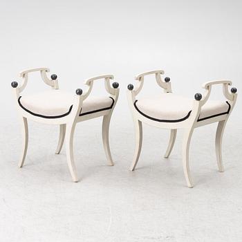Stools, a pair, 19th century.