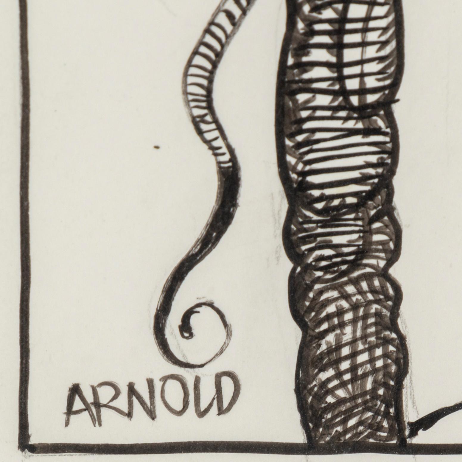 HANS ARNOLD, tusch, signerad.