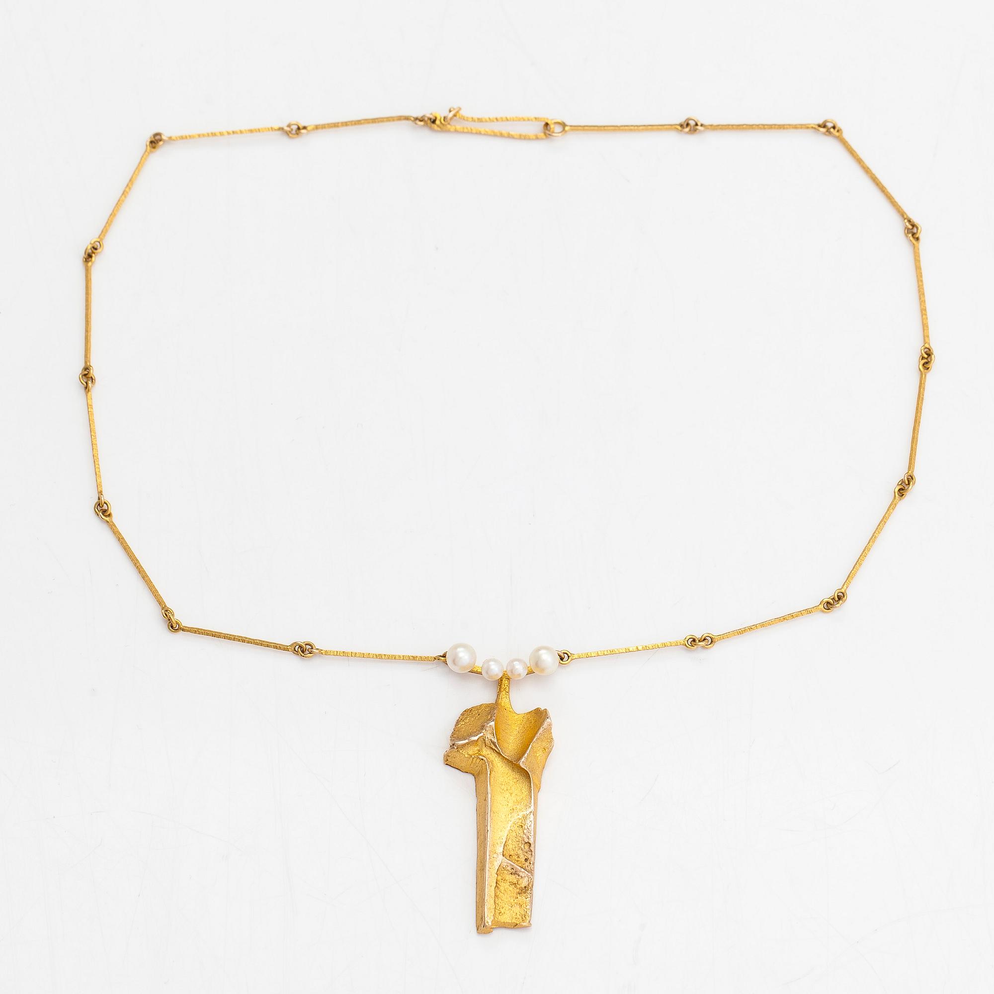 Björn Weckström, collier, "Moln", 14K guld med odlade pärlor, Lapponia.