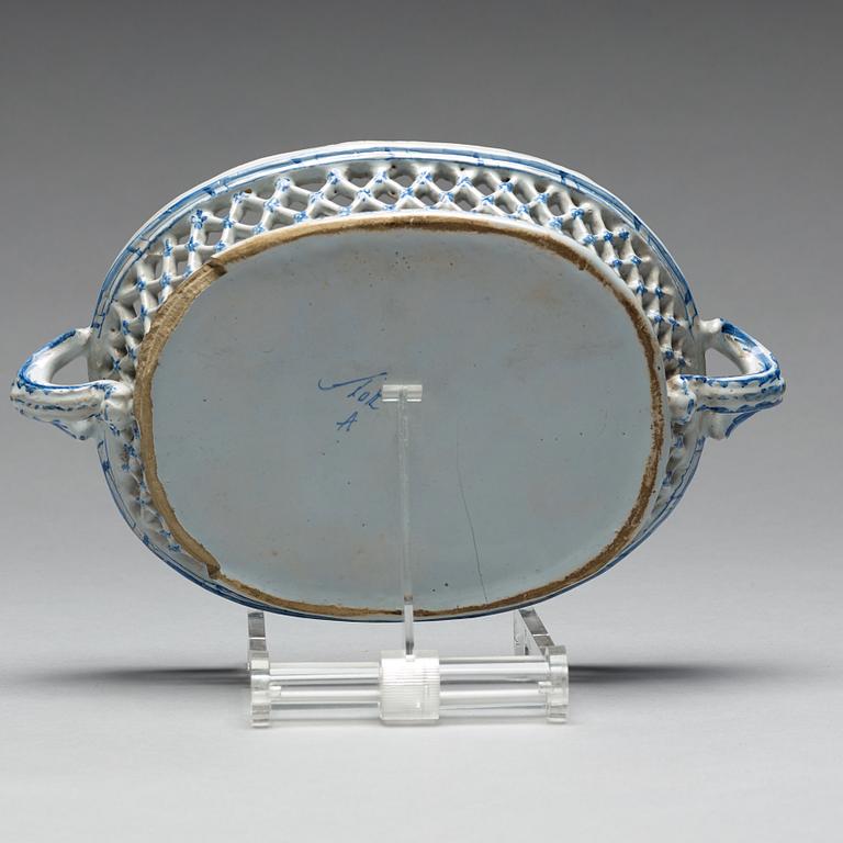 A Swedish faience chesnut basket, Rörstrand, 18th Century.