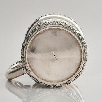 A Swedish 19th century parcel-gilt silver tankard, mark of Gustaf Folcker, Stockholm 1847.