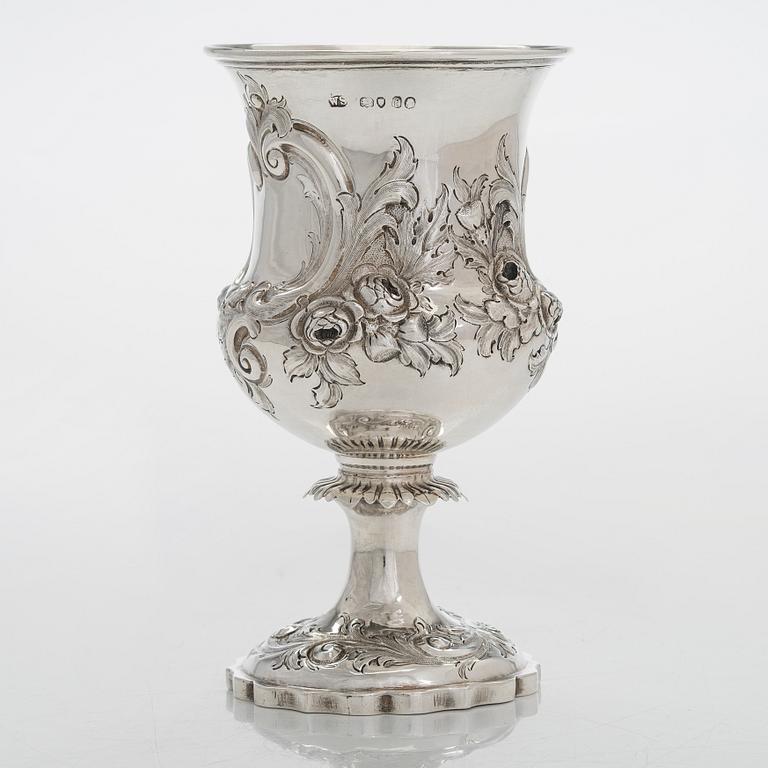 William Smily, a sterling silver Goblet, maker's mark of William Smily, A B Savory & Sons, London 1861.