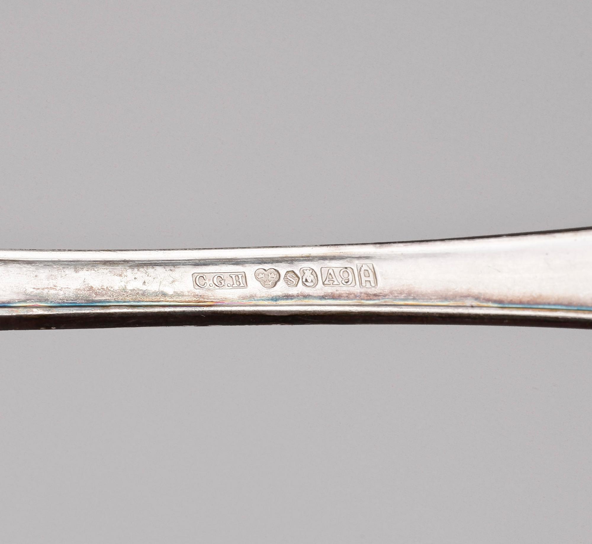 BESTICKSERVIS, 51 delar, silver, CG Hallberg och GAB, Stockholm, omkr 1930-1950. Tot vikt ca2294g.