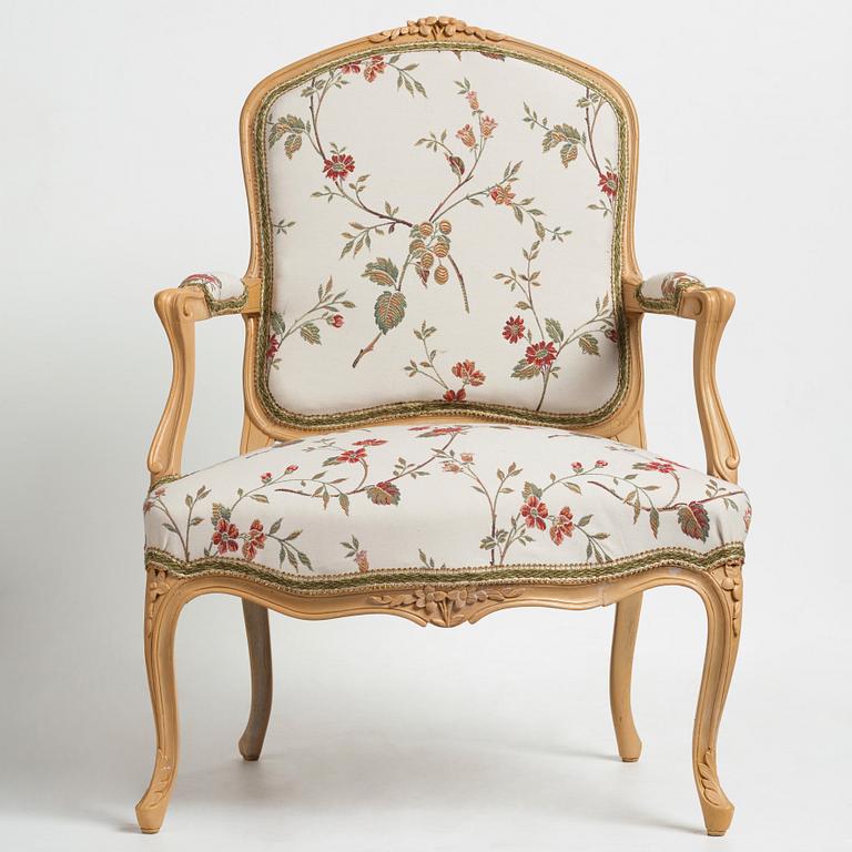 KARMSTOL, Frankrike ca 1760, Louis XV.