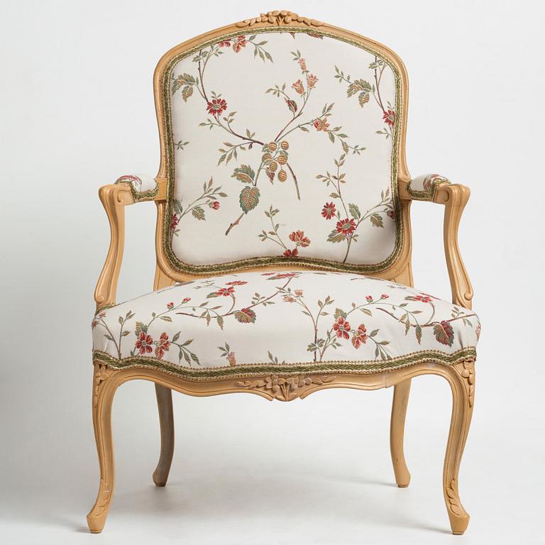 A Louis XV armchair.