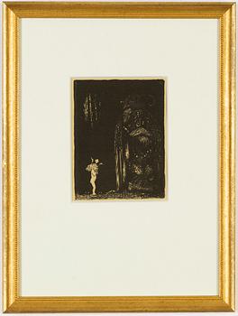 John Bauer, lithograph, from: "Troll", 1915. Signed JB in the print.