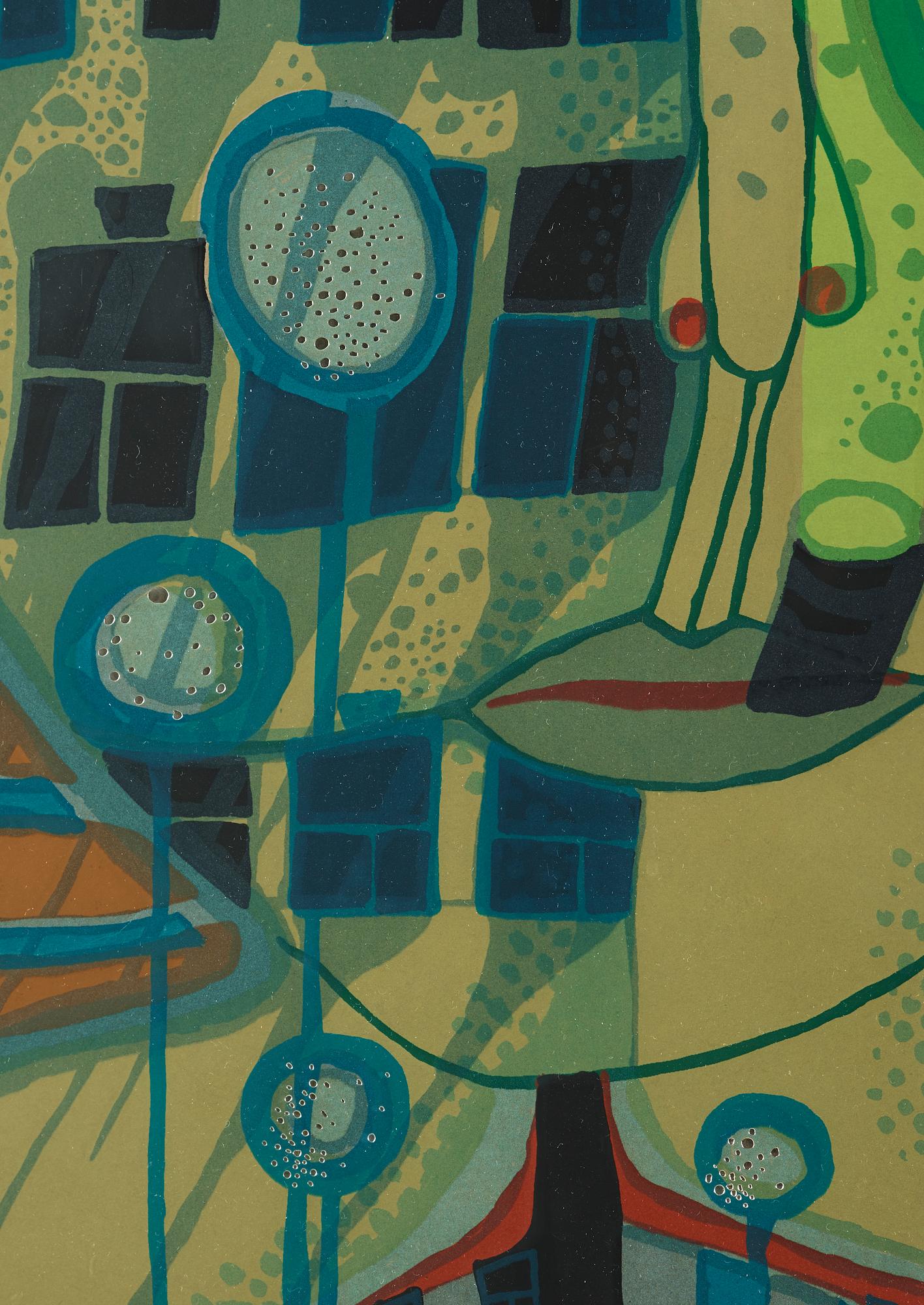 FRIEDENSREICH HUNDERTWASSER, a colour litograph with metal stamp, signed and numbered 244/250.